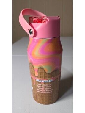 Frostbuddy Insulated Water Bottle with Straw Lid and Cup Holder Friendly Design